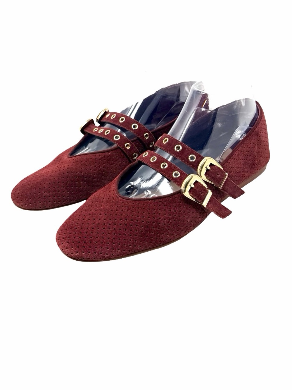Dolce Vita Baylee Grommet Mary Jane Flats Size 8.5 Oxblood Perforated Suede Fall